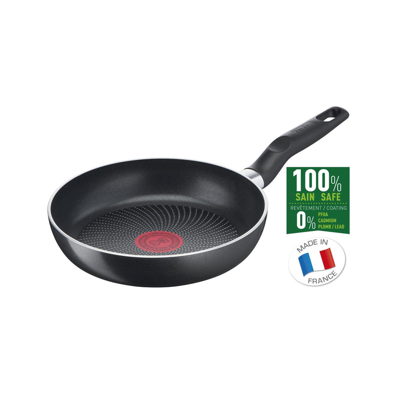 Afbeelding laden in galerijviewer, Tefal start'easy koekenpan 28 cm, rond, multifunctionele pan, zwart, titanium, aluminium, thermo-spot
