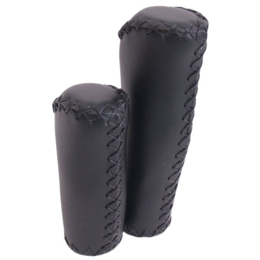 De Edge Leather Grip - Ergonomisch Lederen Handvatset - 135mm 92mm - Zwart