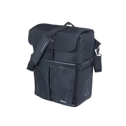 Basil fietsschoudertas move mik hooks zwart met helmvak |15l