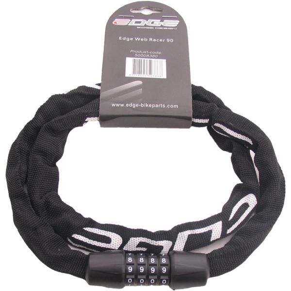 Afbeelding laden in galerijviewer, Kettingslot met code Edge Web Racer 90cm - zwart
