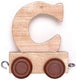 Bongers speelgoed houten letter c met wieltjes 6 cm hoog
