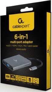 Afbeelding laden in galerijviewer, Enzo cablexpert usb-c 6-in-1 multi adapter usb-c dock 6-voudig - 9530506

