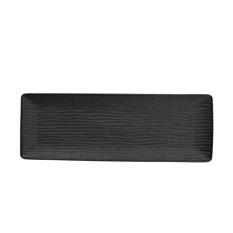 Afbeelding laden in galerijviewer, Cark serveerschaal ripple black 38x13cm
