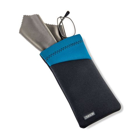 Afbeelding laden in galerijviewer, Carson neoprene brillenhoesje met microvezeldoekje - grijs blauw
