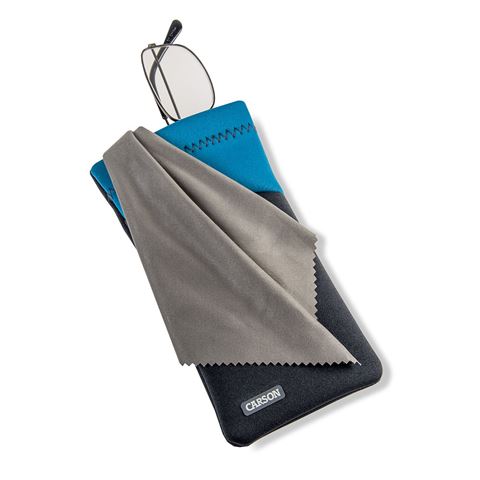 Afbeelding laden in galerijviewer, Carson neoprene brillenhoesje met microvezeldoekje - grijs blauw
