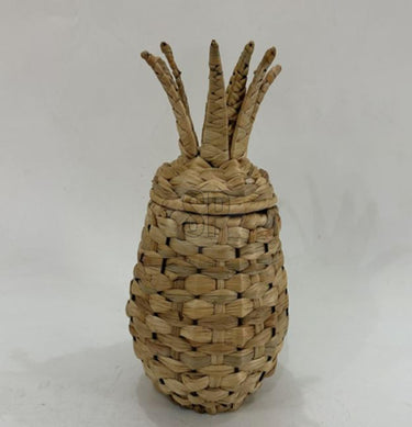 Cosydecor ananas mand riet rotan 17x17x30cm