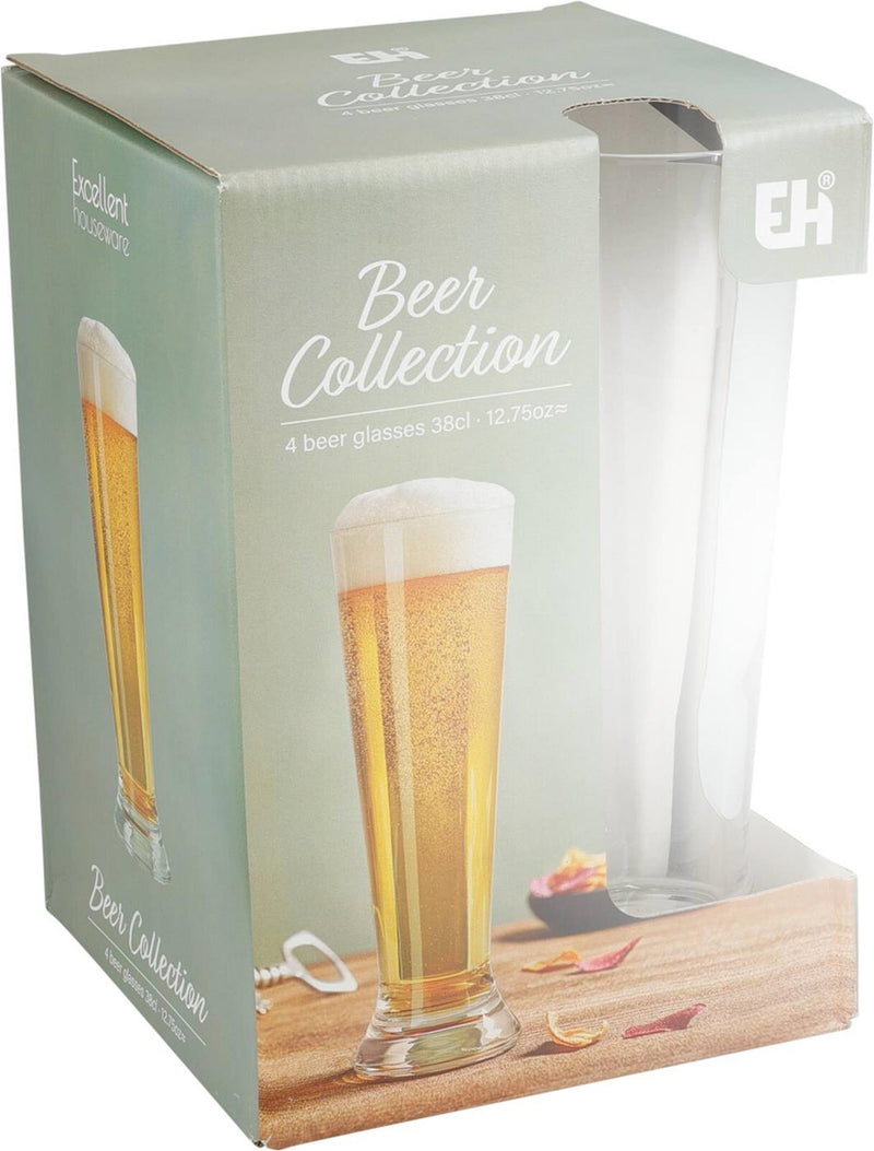 Afbeelding laden in galerijviewer, Excellent houseware bierglazenset 4-delig 380ml ã˜7xh20,5cm
