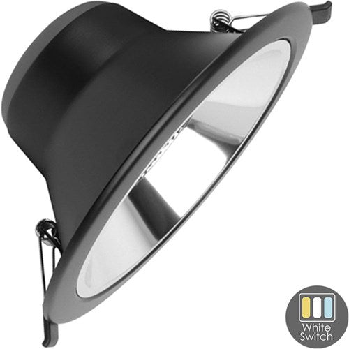 Afbeelding laden in galerijviewer, Enzo cct led downlighter zwart reflector 15w tri-white dimbaar - led2511
