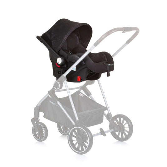 Chipolino aura autostoel met adapters 40-85 cm groep 0+ obsidian zwart