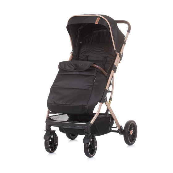 Afbeelding laden in galerijviewer, Chipolino combo opvouwbare buggy met voetenhoes ebony zwart beige
