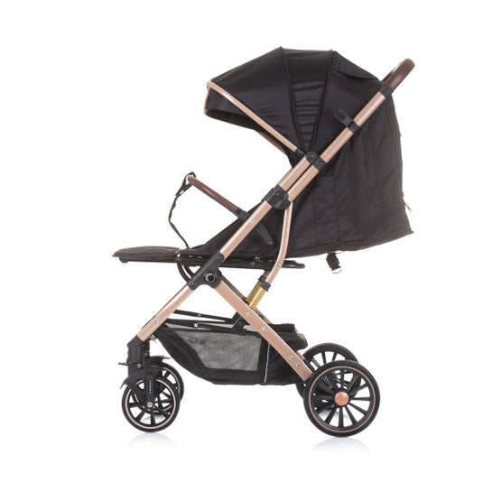 Chipolino combo opvouwbare buggy met voetenhoes ebony zwart beige