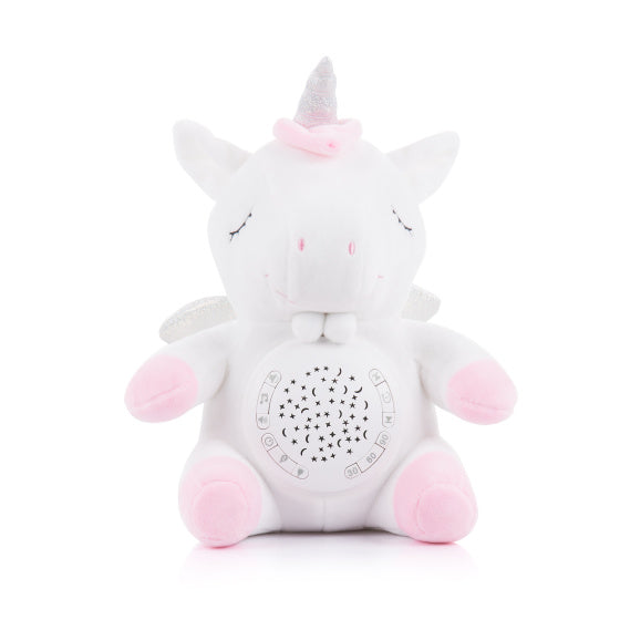 Afbeelding laden in galerijviewer, Chipolino Pluche Babyprojector Knuffel Unicorn met Muziek Licht
