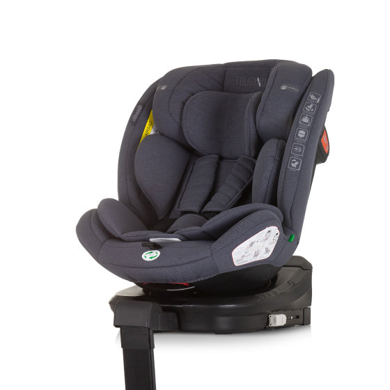Afbeelding laden in galerijviewer, Chipolino tourino autostoel i-size 40-150 cm isofix 360° granite donkergrijs
