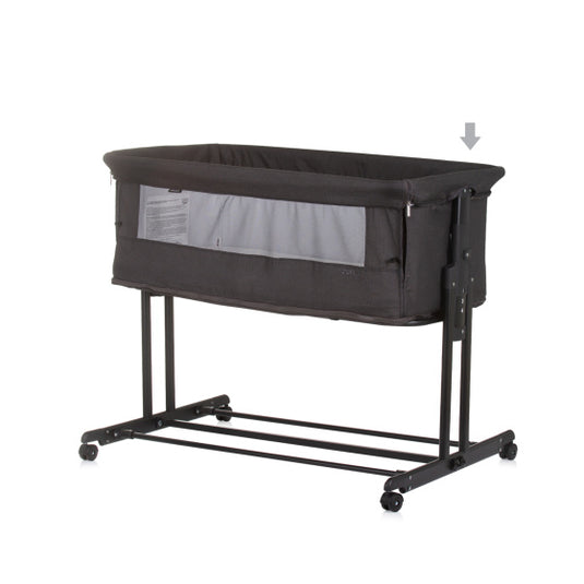 Chipolino zen co-sleeper box met klamboe obsidian zwart