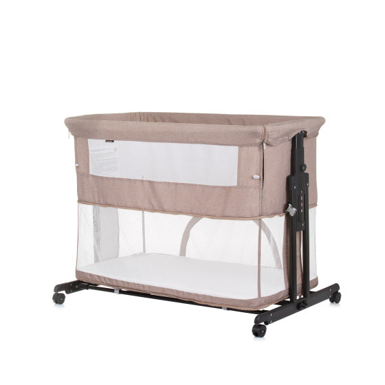 Afbeelding laden in galerijviewer, Chipolino zen co-sleeper box met klamboe macadamia beige
