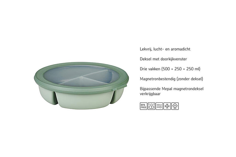Afbeelding laden in galerijviewer, Mepal bento bowl cirqula 250+250+500ml nordic sage
