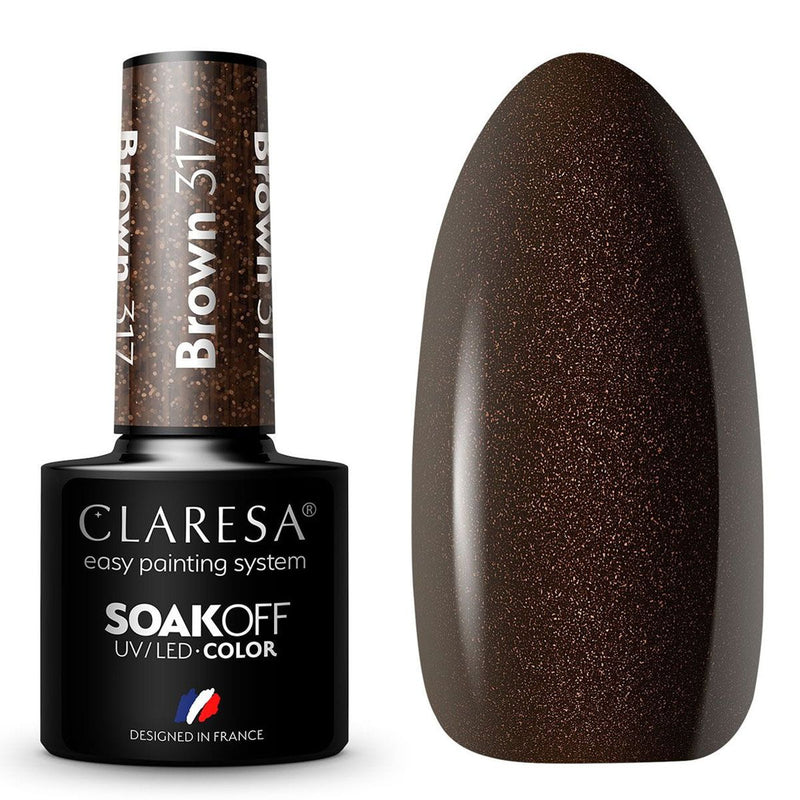 Afbeelding laden in galerijviewer, Claresa uv led gellak 5ml brown 317 warm feelings
