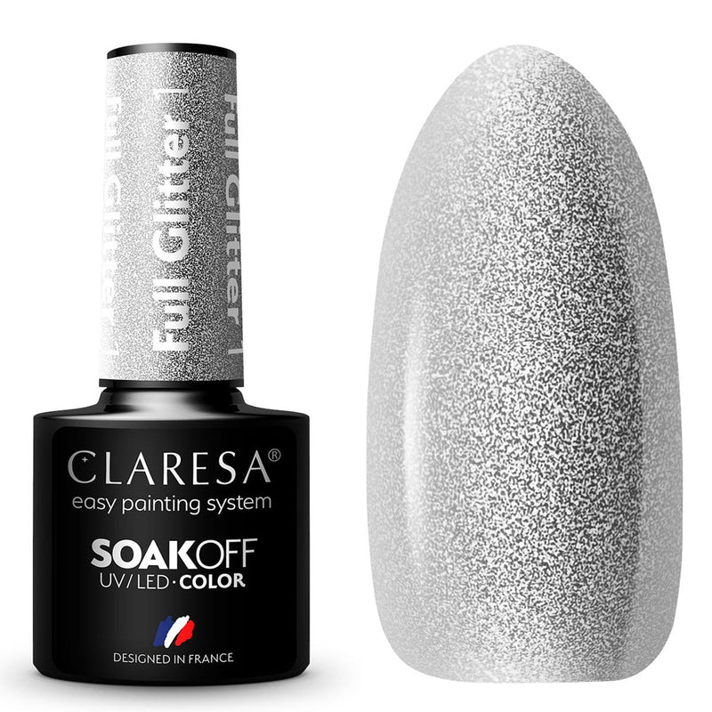 Afbeelding laden in galerijviewer, Claresa uv led gellak 5ml full glitter 1 silver
