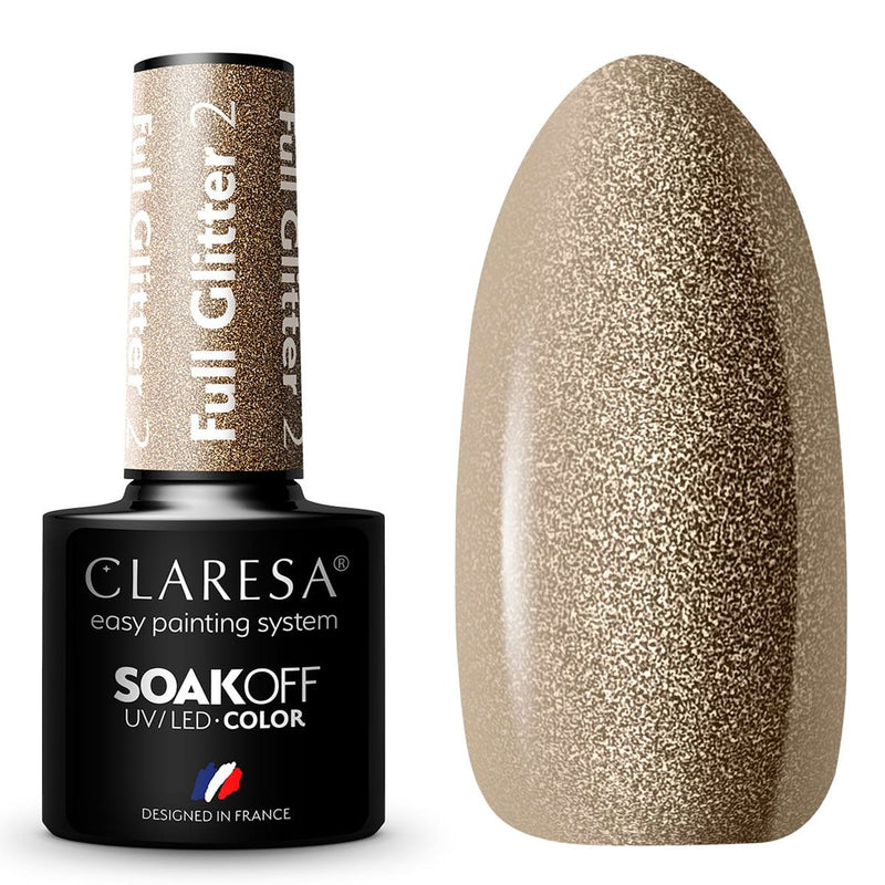Afbeelding laden in galerijviewer, Claresa uv led gellak 5ml full glitter 2 bronze
