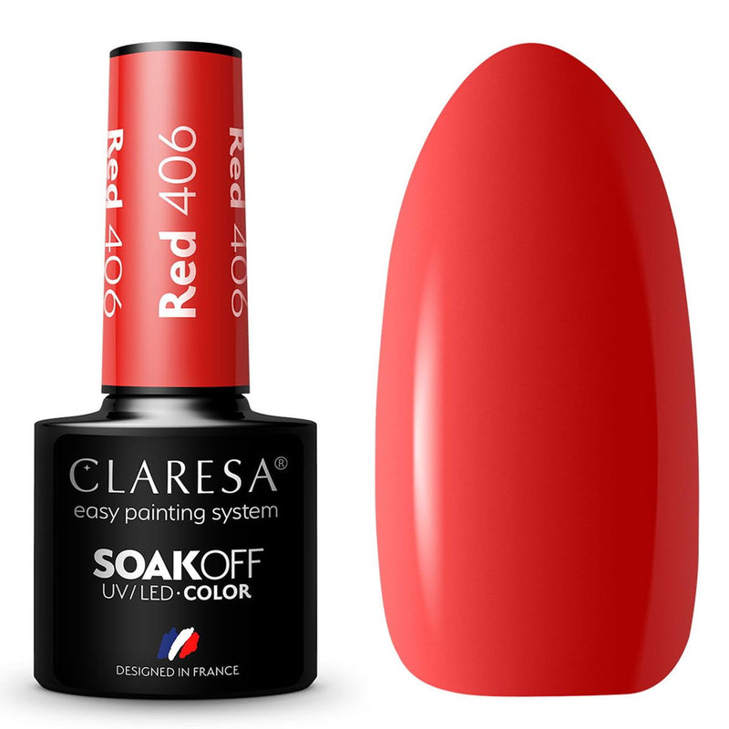 Afbeelding laden in galerijviewer, Claresa uv led gellak 5ml red 406 rainbow explosion
