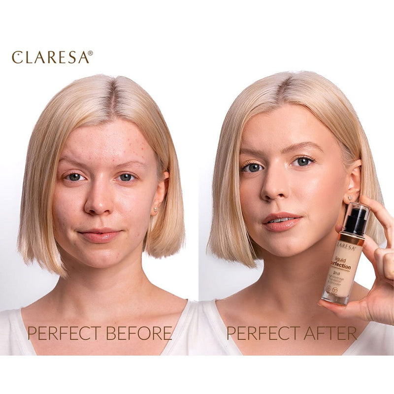 Afbeelding laden in galerijviewer, Claresa liquid perfection 2-in-1 concealer en foundation 104 nude 18gr.
