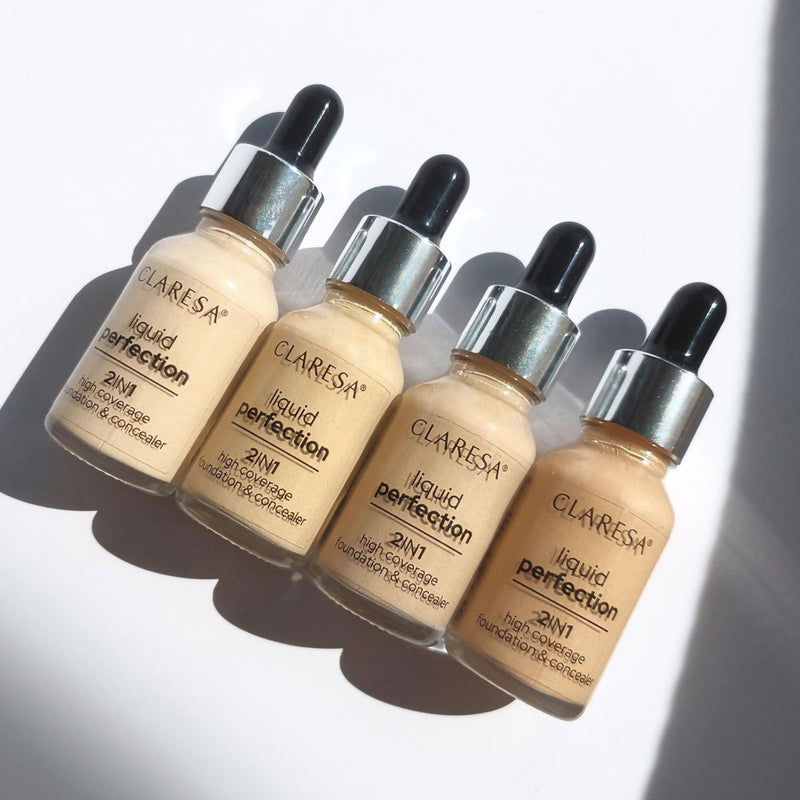 Afbeelding laden in galerijviewer, Claresa liquid perfection 2-in-1 concealer en foundation 104 nude 18gr.
