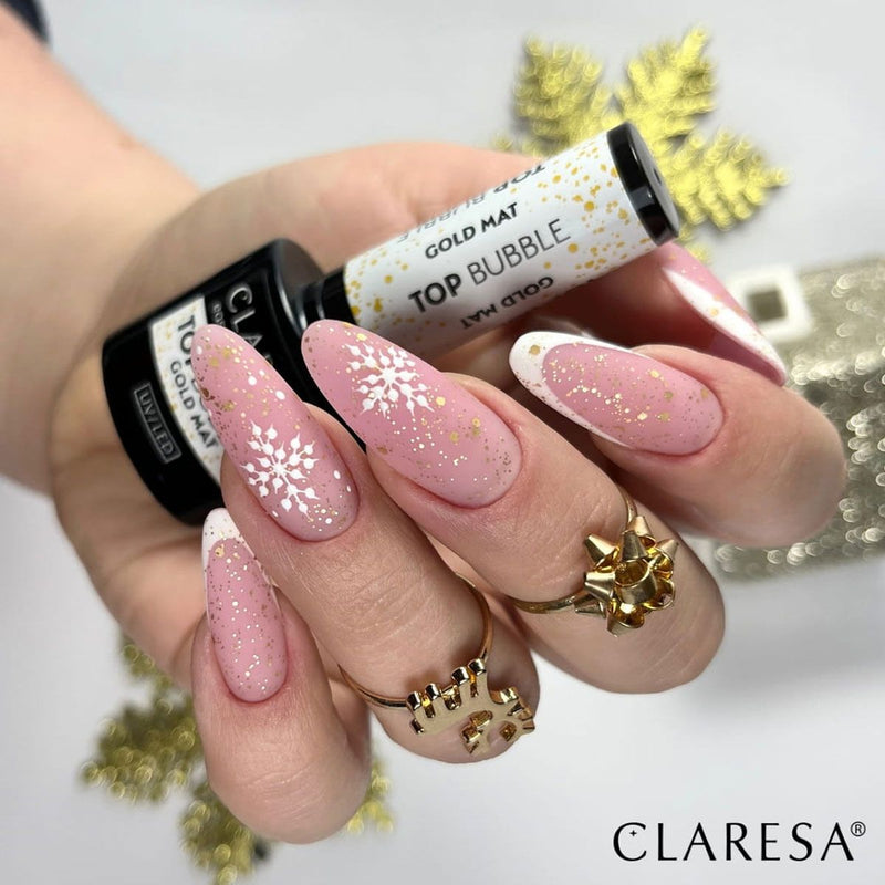 Afbeelding laden in galerijviewer, Claresa top coat bubble gold mat no wipe 5ml
