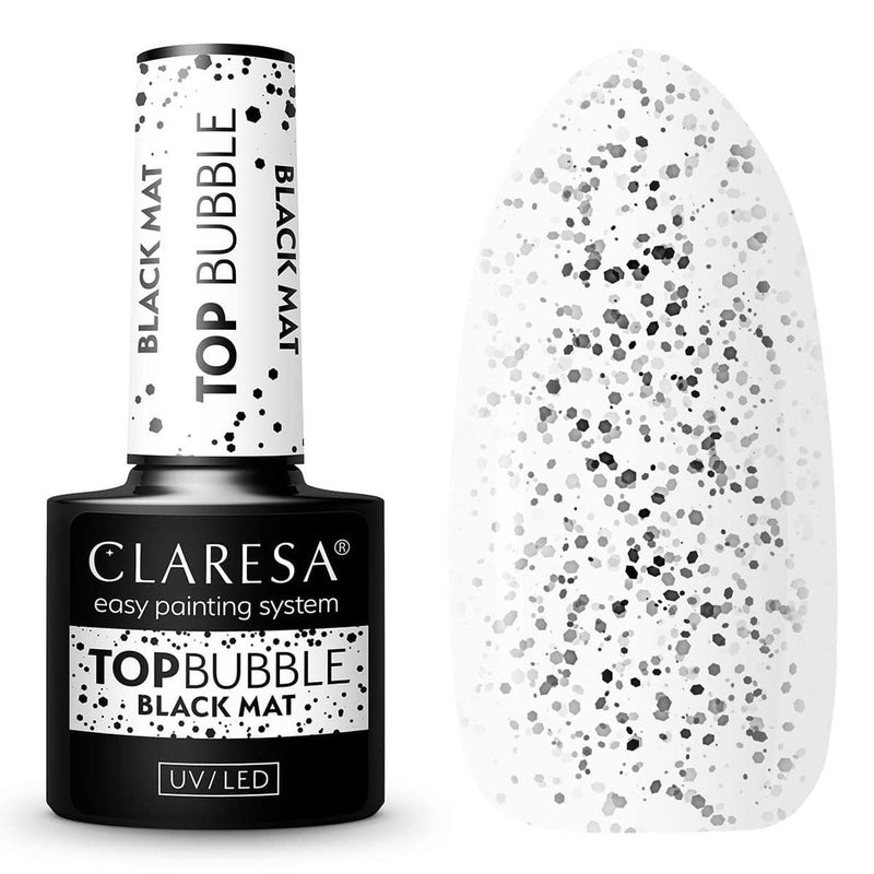 Afbeelding laden in galerijviewer, Claresa top coat bubble black mat no wipe 5ml

