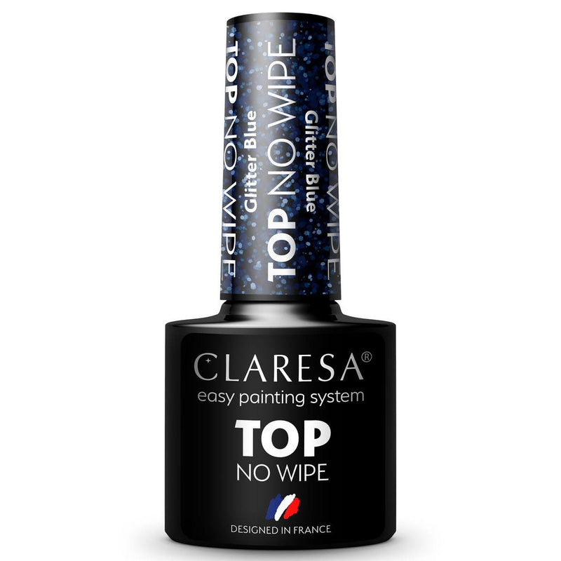Afbeelding laden in galerijviewer, Claresa top coat no wipe glitter blue 5ml
