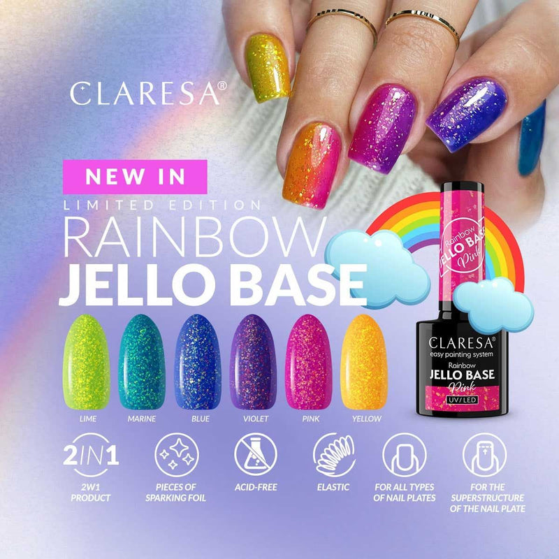 Afbeelding laden in galerijviewer, Claresa rainbow jello base coat violet 5ml
