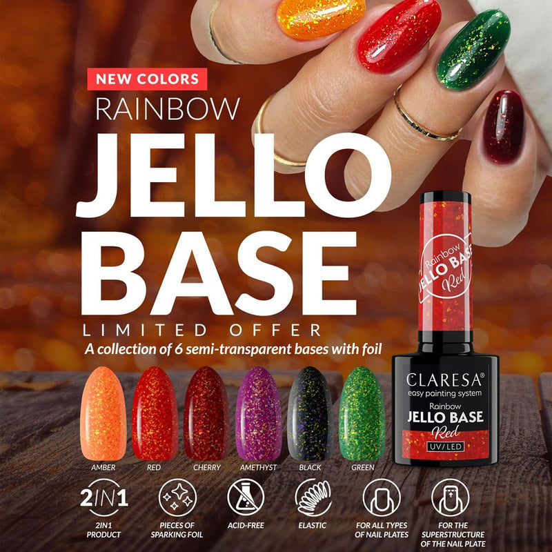 Afbeelding laden in galerijviewer, Claresa rainbow jello base coat black 5ml
