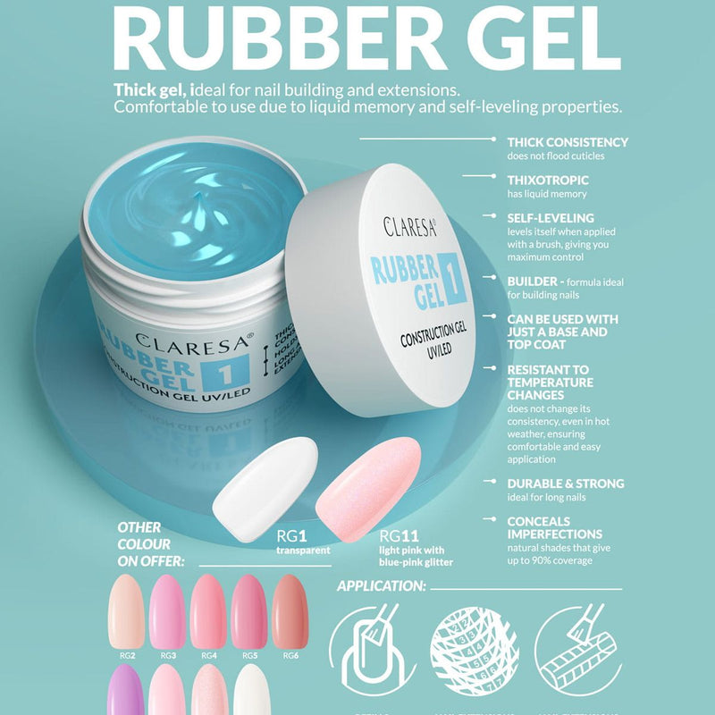 Afbeelding laden in galerijviewer, Claresa rubber gel 11 sparkle soft pink 12gr.
