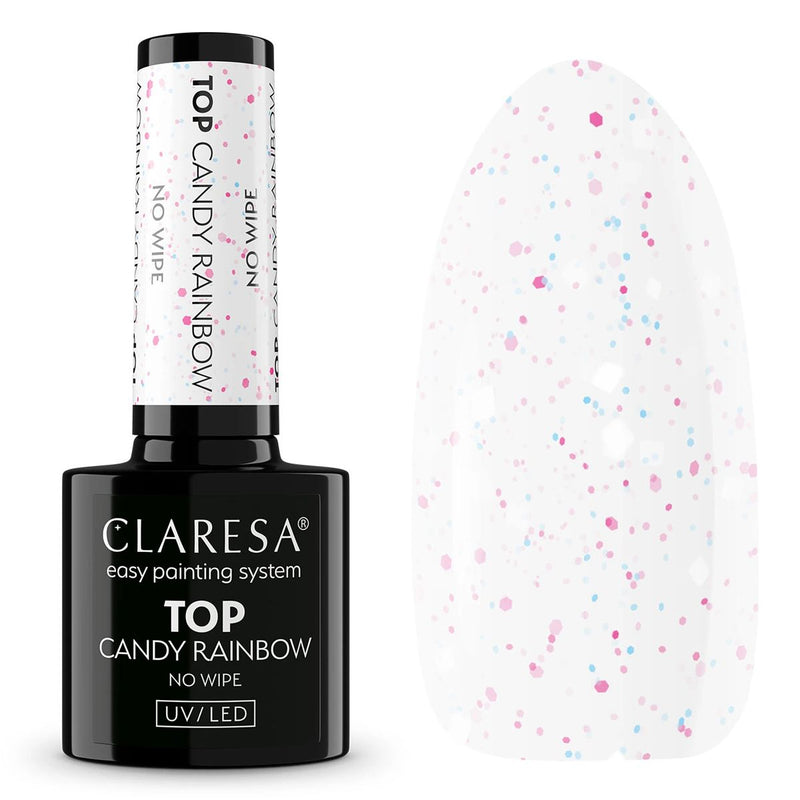 Afbeelding laden in galerijviewer, Claresa top coat no wipe candy rainbow 5ml
