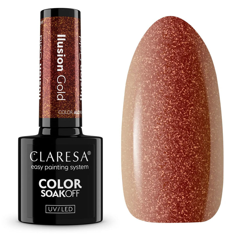 Afbeelding laden in galerijviewer, Claresa uv led gellak 5ml color alchemy - illusion gold
