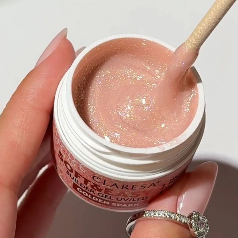 Afbeelding laden in galerijviewer, Claresa keratine soft easy builder gel golden spark 45gr.
