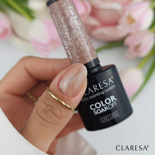 Claresa uv led gellak 5ml nude glow - cat eye light nude