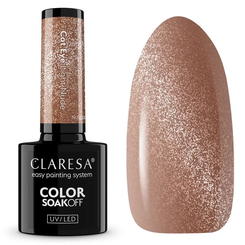 Afbeelding laden in galerijviewer, Claresa uv led gellak 5ml nude glow - cat eye light nude
