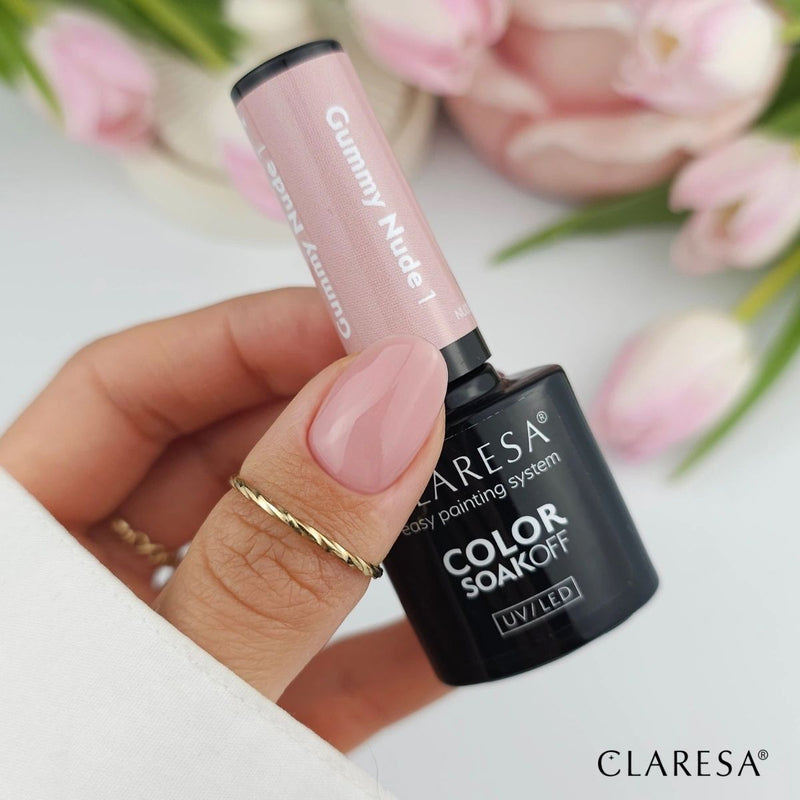 Afbeelding laden in galerijviewer, Claresa uv led gellak 5ml nude glow - gummy nude 1
