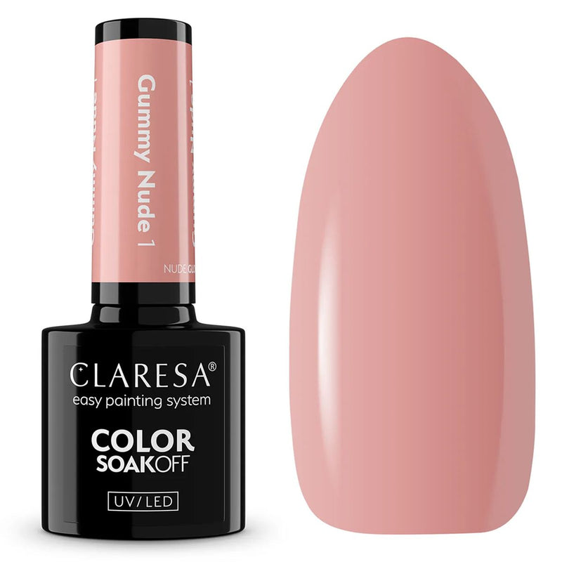Afbeelding laden in galerijviewer, Claresa uv led gellak 5ml nude glow - gummy nude 1
