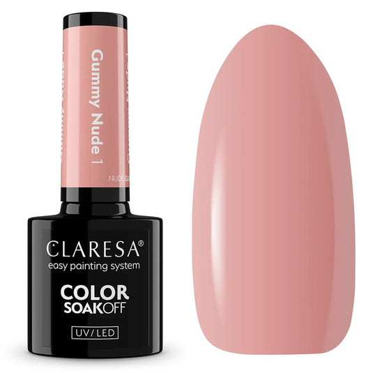 Claresa uv led gellak 5ml nude glow - gummy nude 1