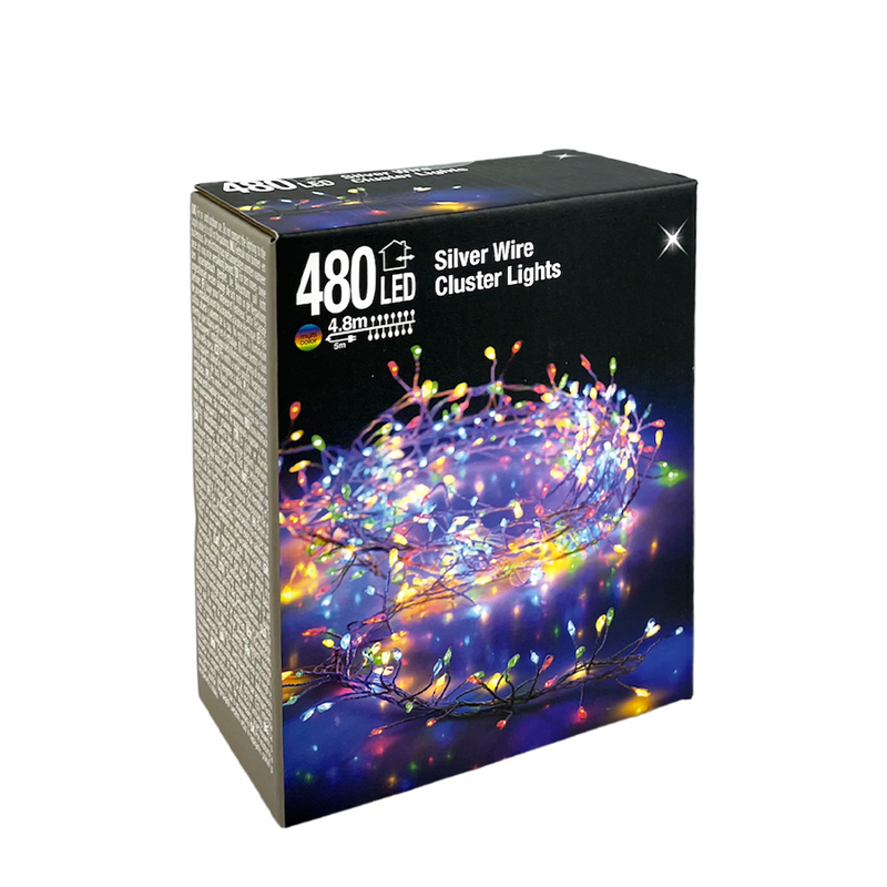 Afbeelding laden in galerijviewer, Clusterdraad led multicolor 480 leds 480cm
