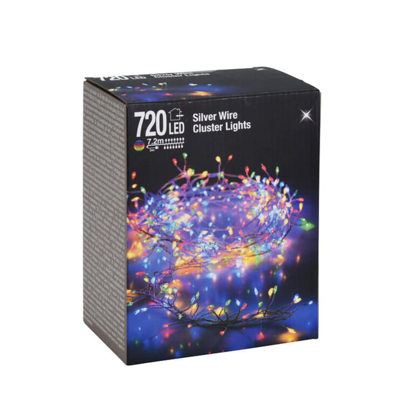 Afbeelding laden in galerijviewer, Clusterdraad led multicolor 720 leds 720cm
