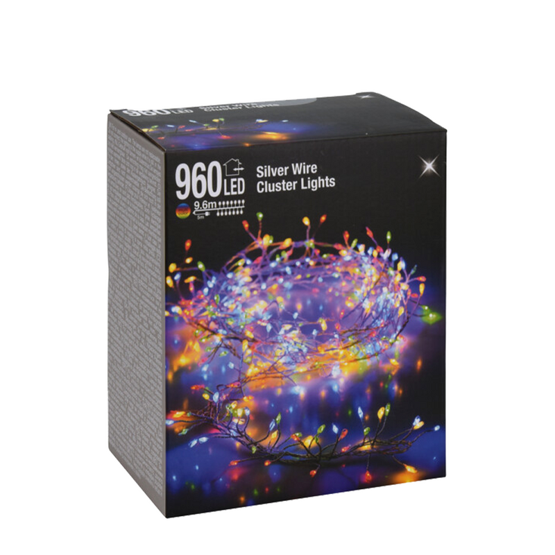 Afbeelding laden in galerijviewer, Clusterdraad led multicolor 960 leds 960cm
