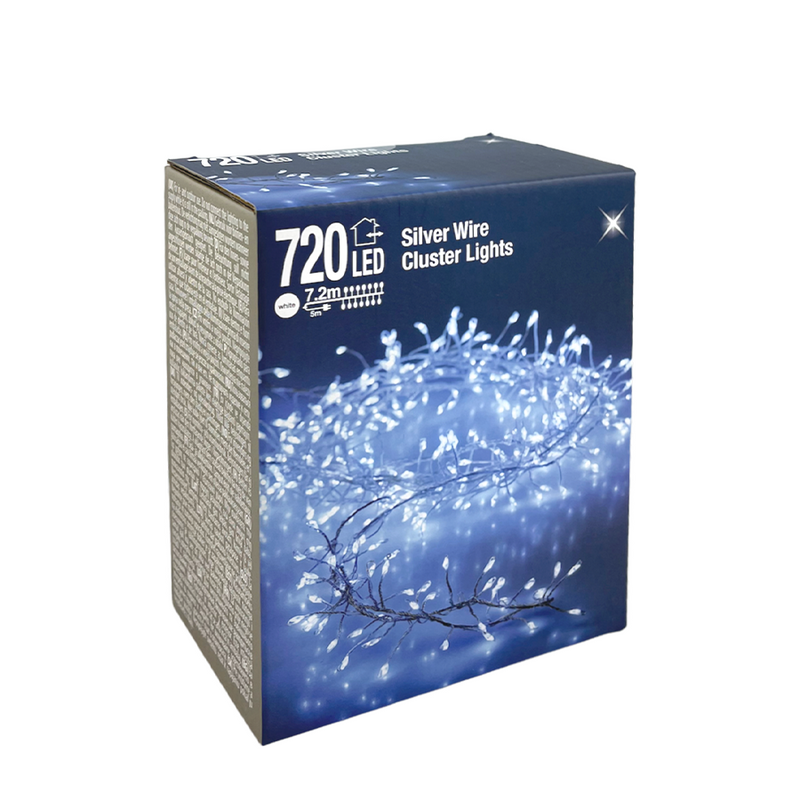 Afbeelding laden in galerijviewer, Clusterdraad wit 720 leds 720cm

