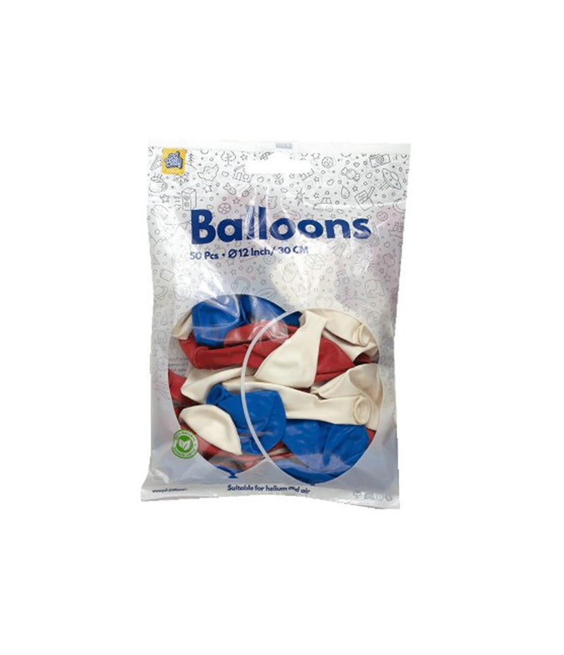 Afbeelding laden in galerijviewer, Paperdreams ballonnen rood wit blauw 30cm 50 stuks
