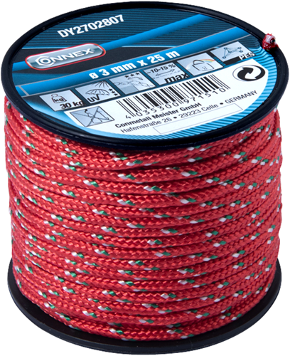 Afbeelding laden in galerijviewer, Connex pes touw rood 3mmx25m - dy2702807
