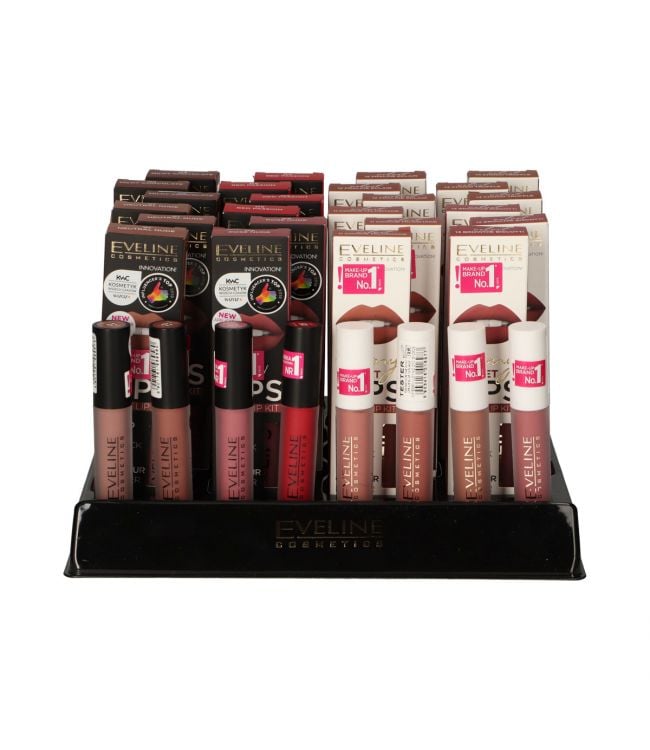 Afbeelding laden in galerijviewer, Eveline oh! my lips liquid matt lipstick lipliner display diverse 32 stuks
