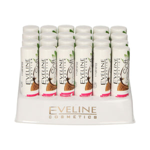 Eveline extra soft bio lip balm coconut display 24 stuks