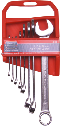 Afbeelding laden in galerijviewer, Connex set steek-ringsleutels 8dlg 6-22mm - cox539608
