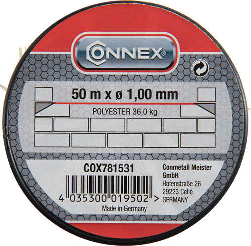 Afbeelding laden in galerijviewer, Connex metselkoord pes 1mm fl bobijn 50m - cox781531
